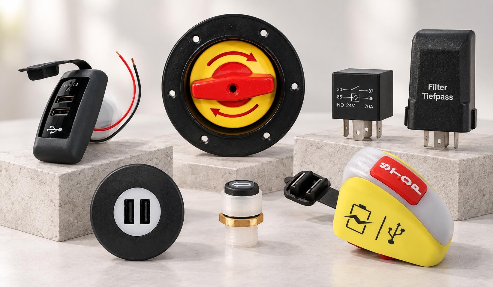 Buton & Switch Grubu (Duracak, Kapı Açma, Engelli & USB Şarj/Çakmaklık)
